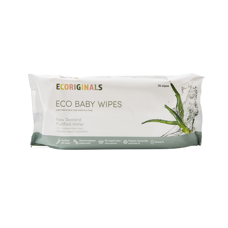 ECORIGINALS Baby Wipes New Zealand Purified Water 70 Pack